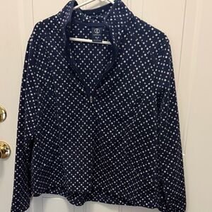 Lands' End Navy Star Pattern Women's Hoodie